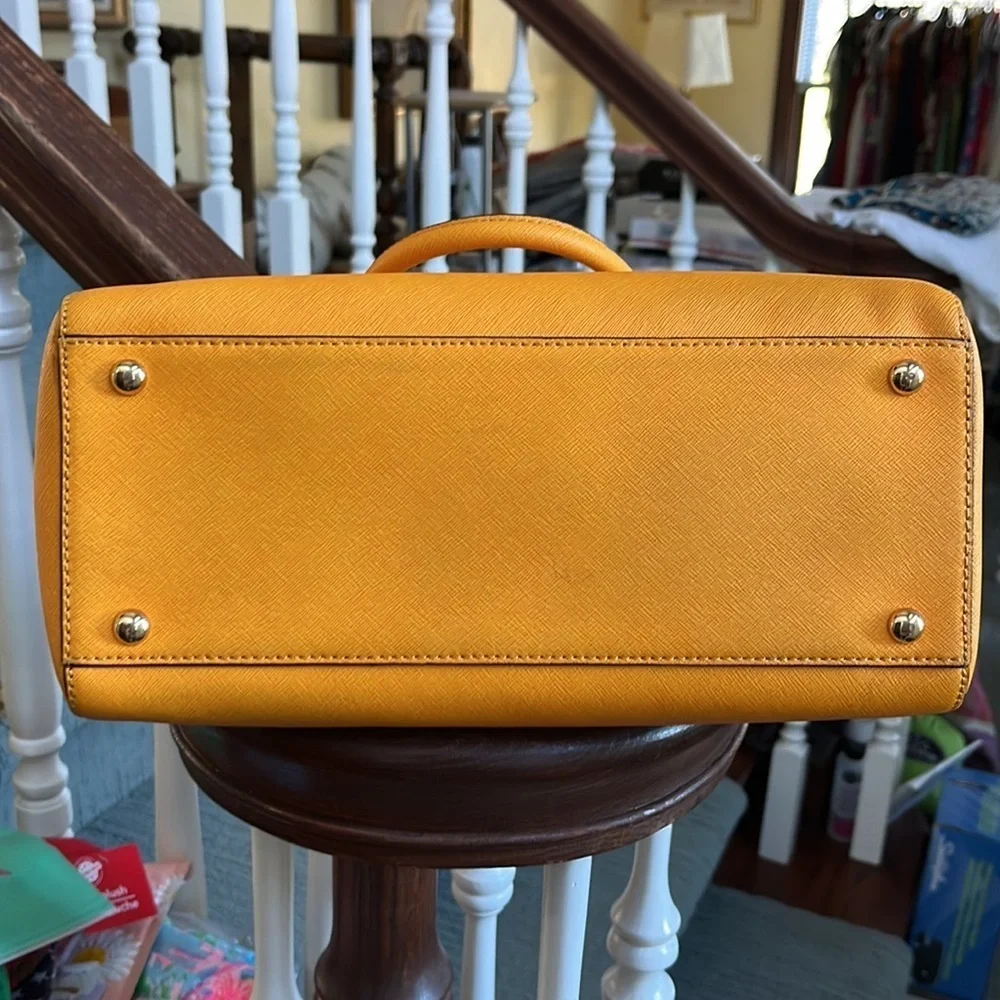 Michael Kors Satchel, Crossbody bag & wallet leather Vibrant goldenrod color